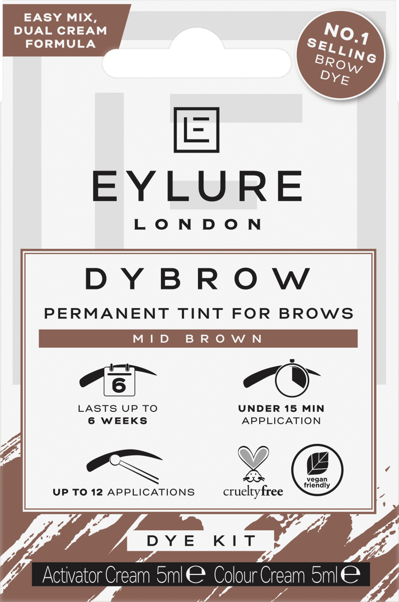 

Краска для ресниц DyBrow Mid Brown 1 шт. Eylure