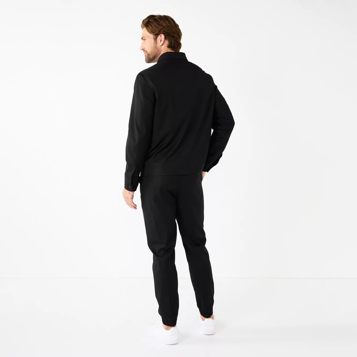 Мужской пиджак-рубашка приталенного кроя Premier Flex Apt. 9 black shirt tops