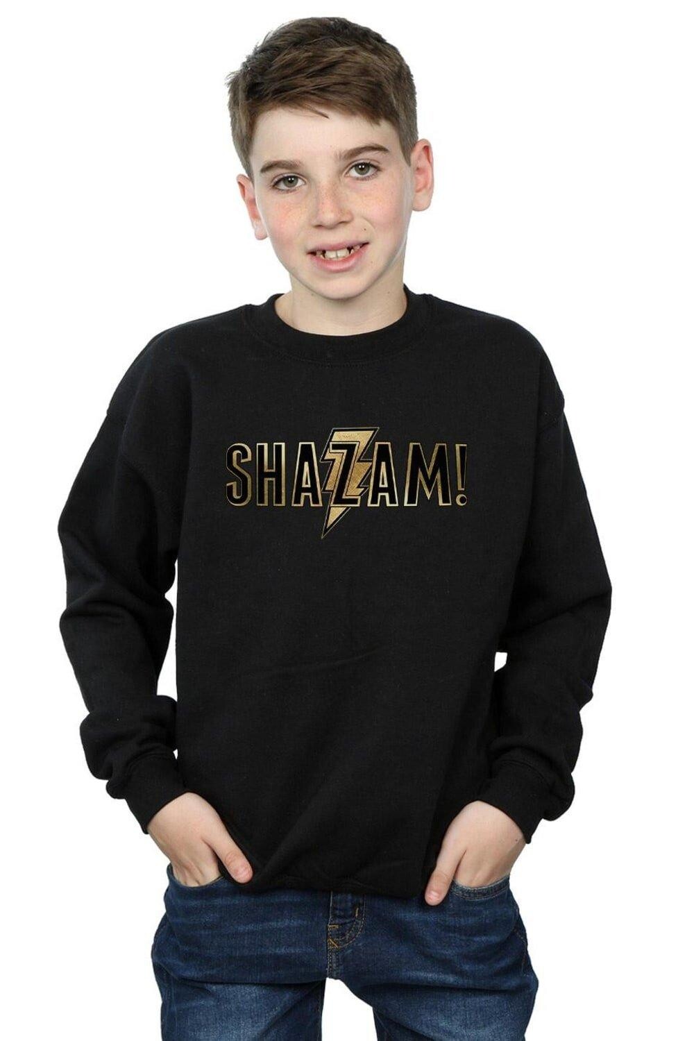 

Толстовка с текстовым логотипом Shazam DC Comics, черный