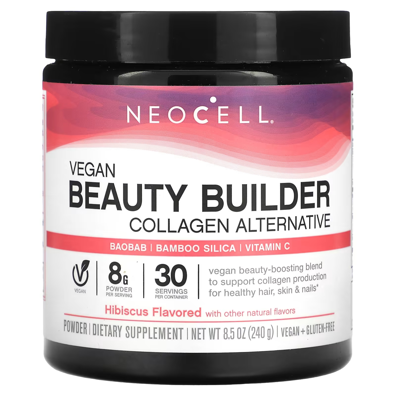 цена Альтернативный коллагеновый порошок гибискуса NeoCell Vegan Beauty Builder