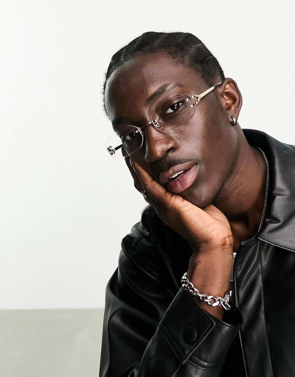 

Модные очки без оправы с прозрачными линзами в стиле 90-х ASOS DESIGN
