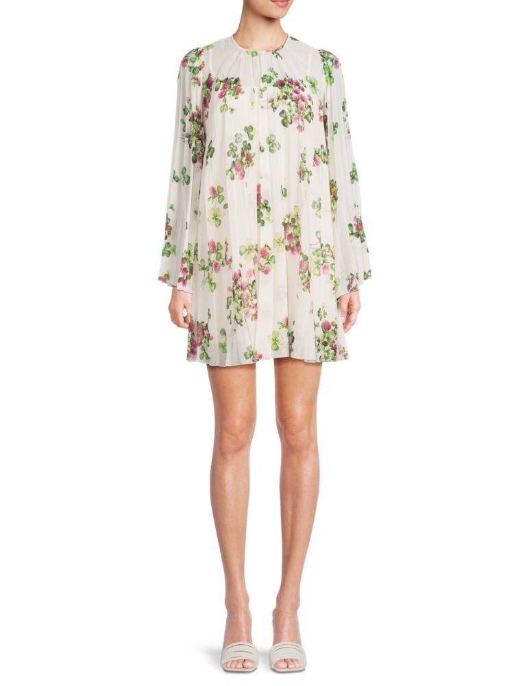 

Плиссированное мини-платье с цветочным принтом Redvalentino, цвет Ivory Multi
