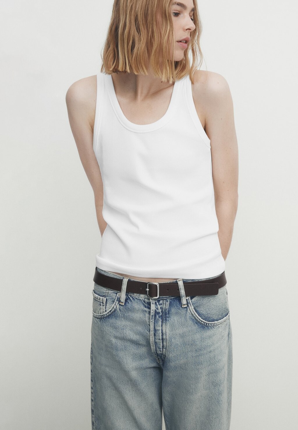 

Топ Sleeveless Blend Massimo Dutti, белый