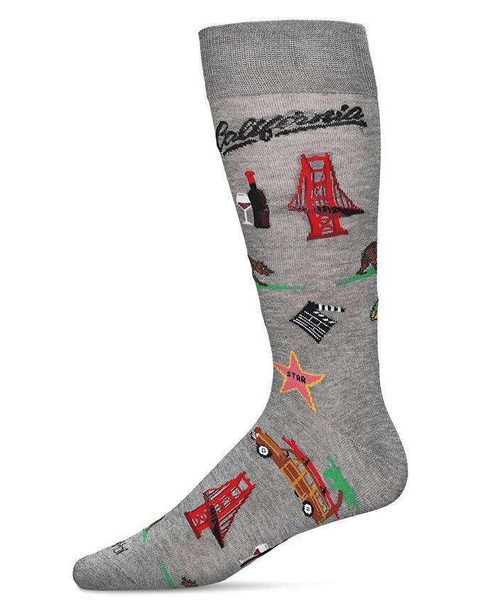 мужские носки new york rayon from bamboo novelty crew socks memoi Мужские носки California Cool Rayon from Bamboo Novelty Crew Socks MeMoi, серый