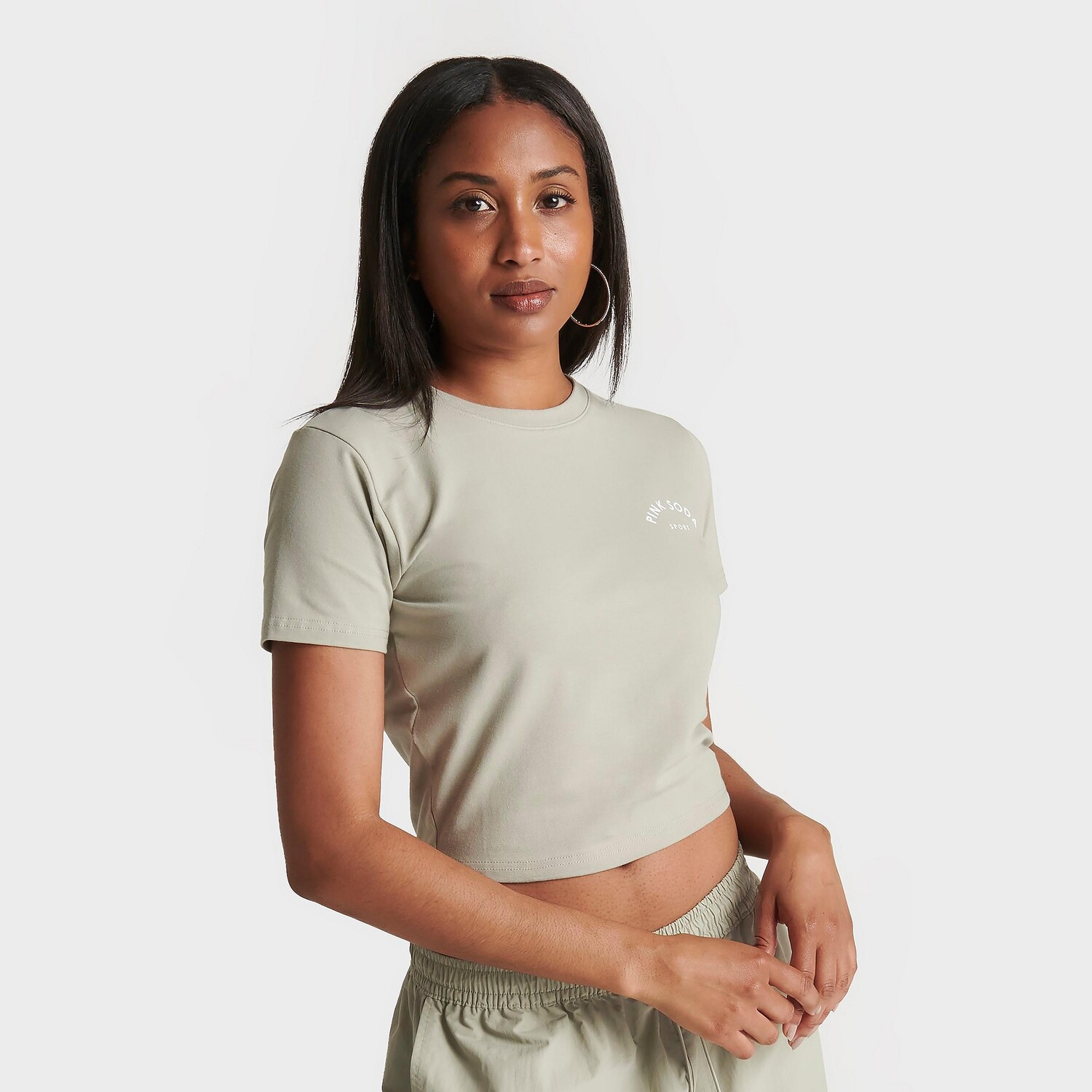 

Женская розовая футболка Soda Sport Aura Slim, серый