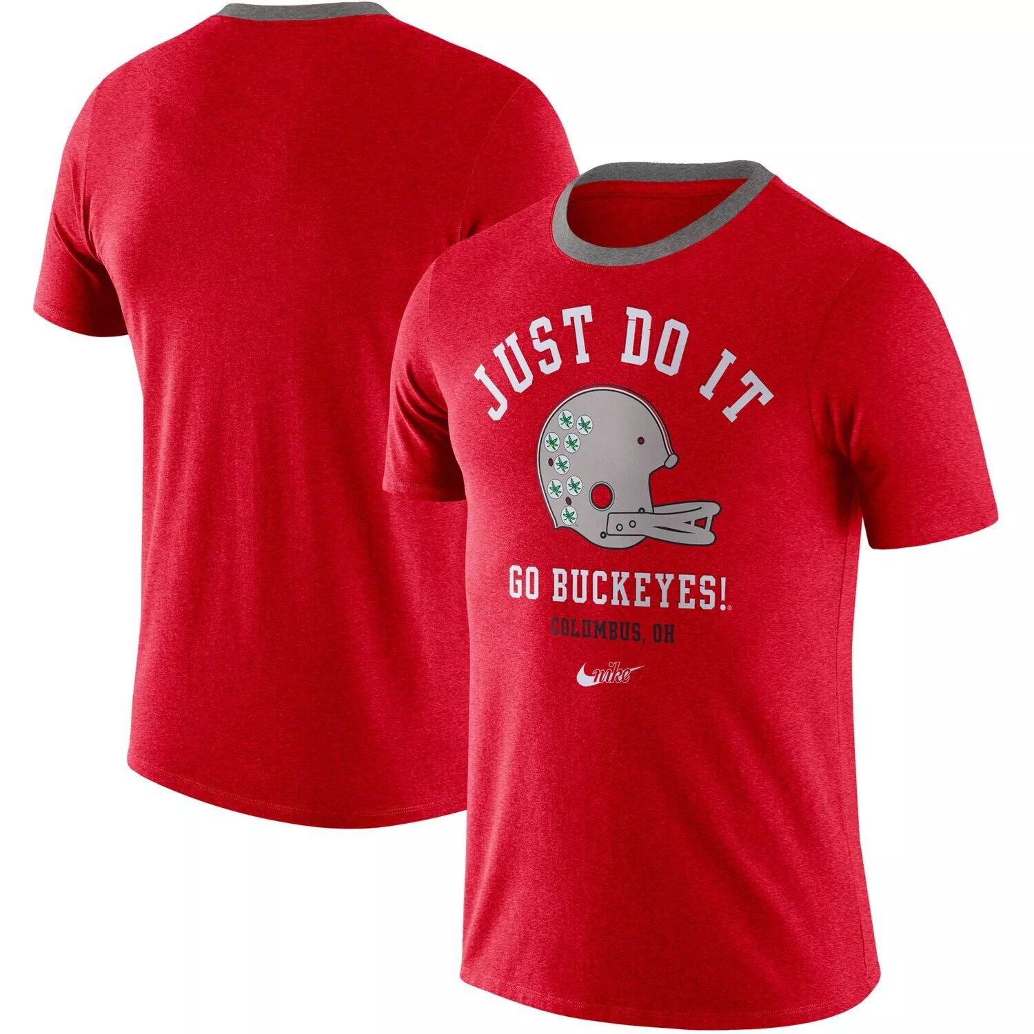 

Мужская футболка Nike Scarlet Ohio State Buckeyes Vault Helmet Team Tri-Blend