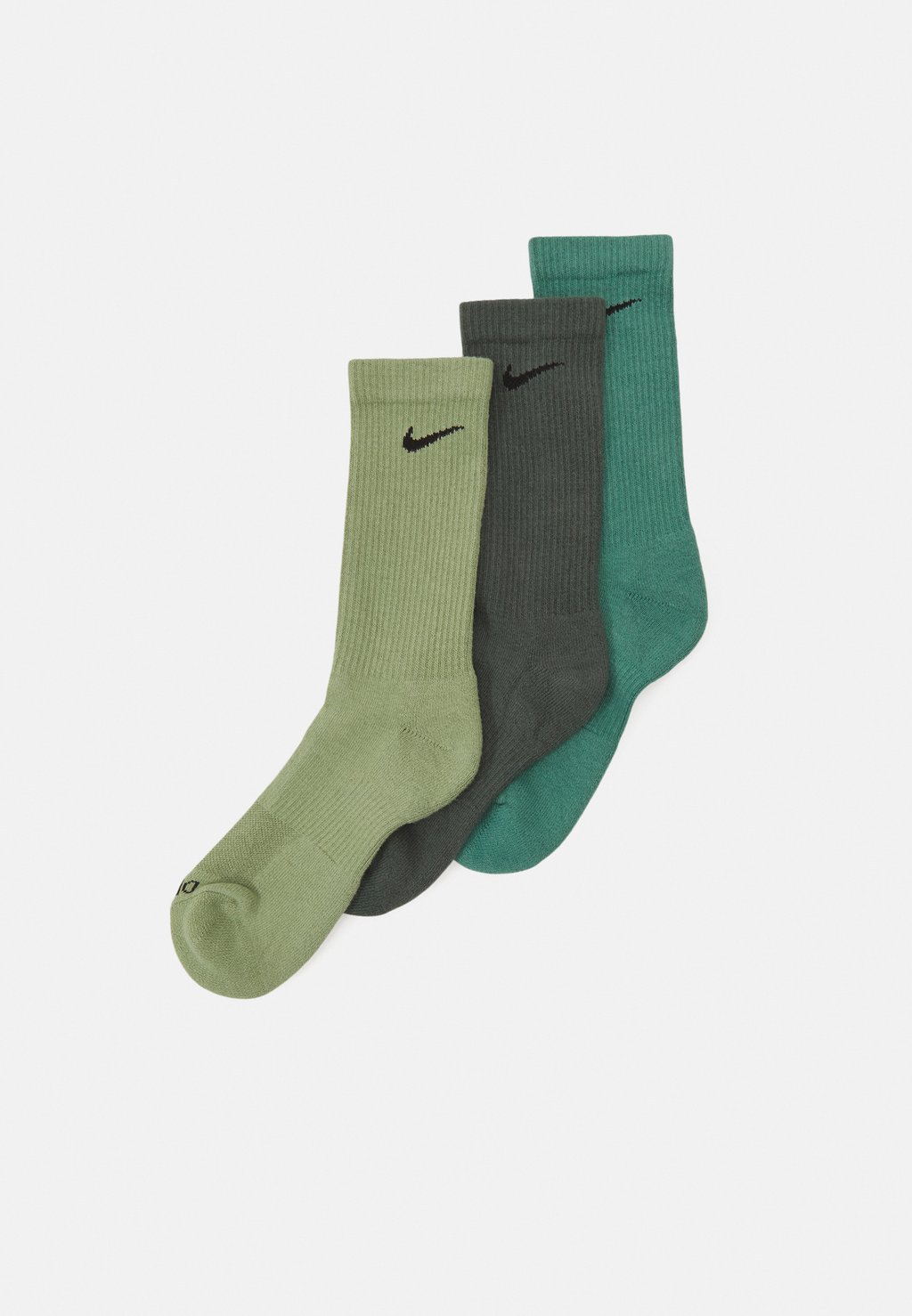 Спортивные носки Everyday Plus Cush Crew Unisex 3 Pack Nike, цвет vintage green/black/oil green