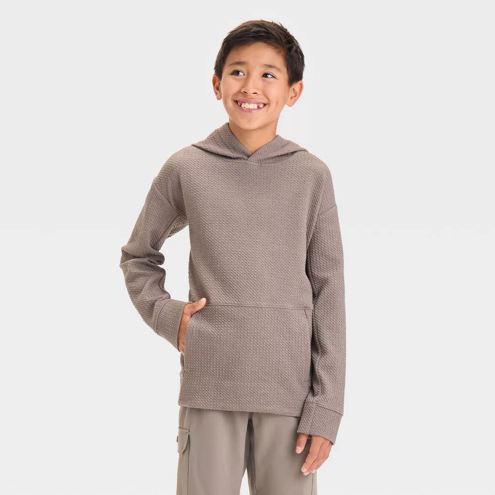 

Толстовка с капюшоном Pebble Textured для мальчиков - All In Motion, цвет Driftwood Gray
