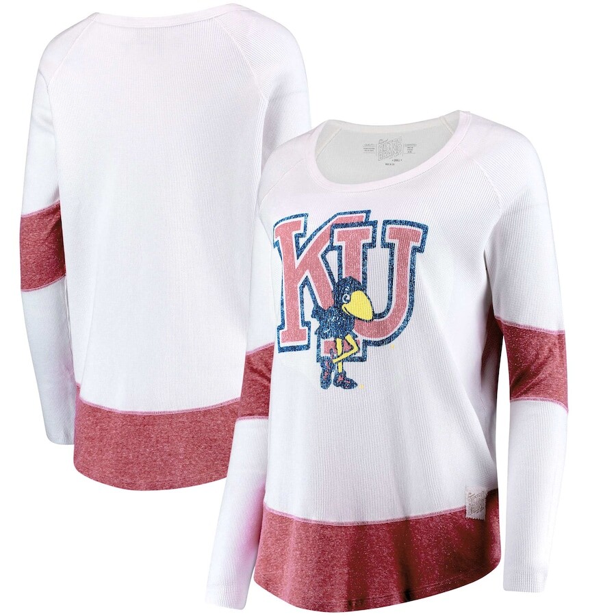 

Футболка с длинным рукавом Original Retro Brand Kansas Jayhawks, белый