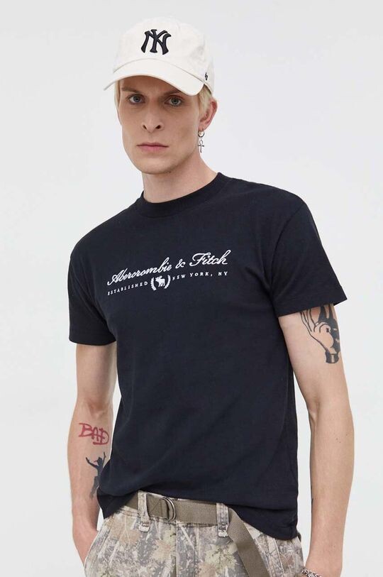 

Хлопковая футболка Abercrombie & Fitch, черный
