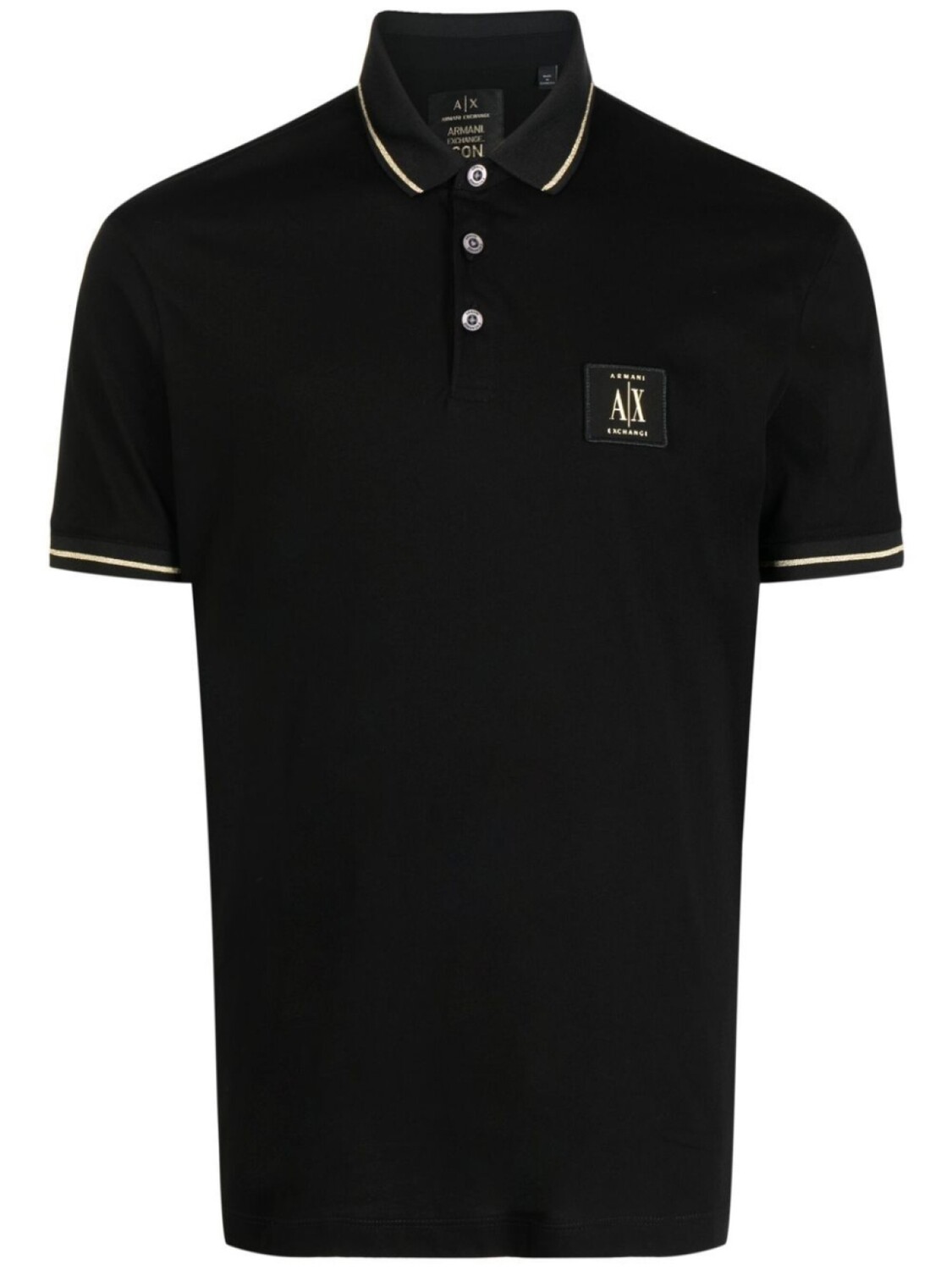 

Armani Exchange рубашка поло с нашивкой-логотипом, черный