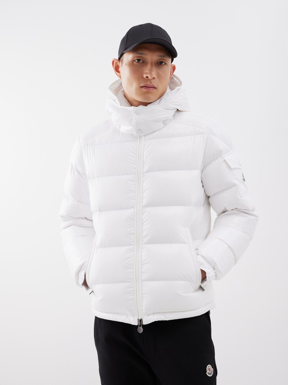 

Стеганое пуховик maya Moncler, белый