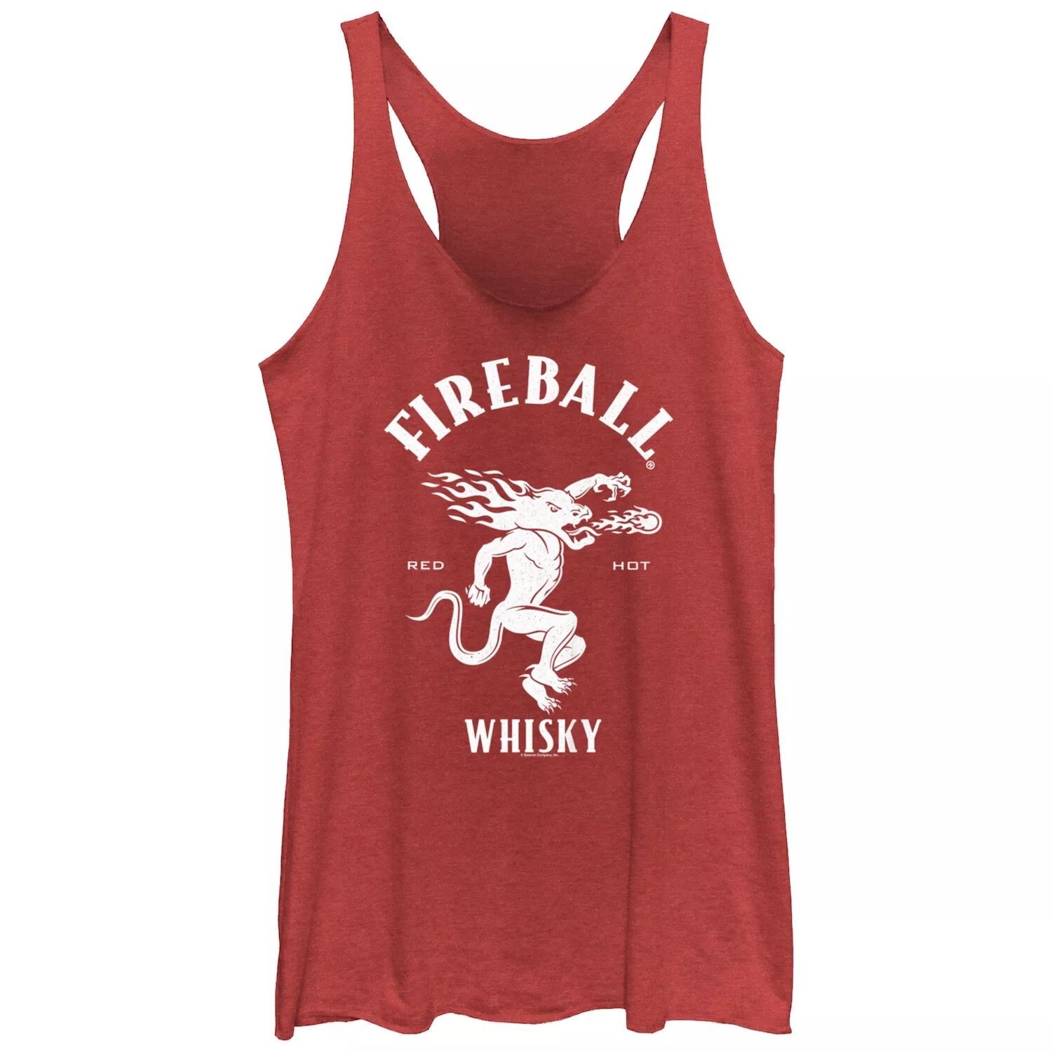 

Майка Fireball Whiskey для юниоров с логотипом Tri-Blend Racerback и графическим изображением Red Hot Licensed Character