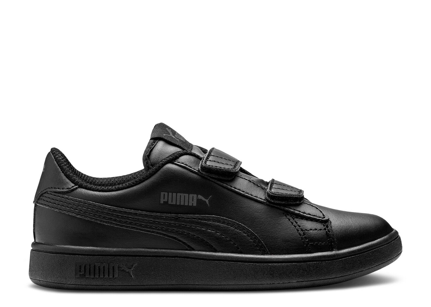 

Кроссовки Puma Smash V2 Leather Little Kid 'Triple Black', черный