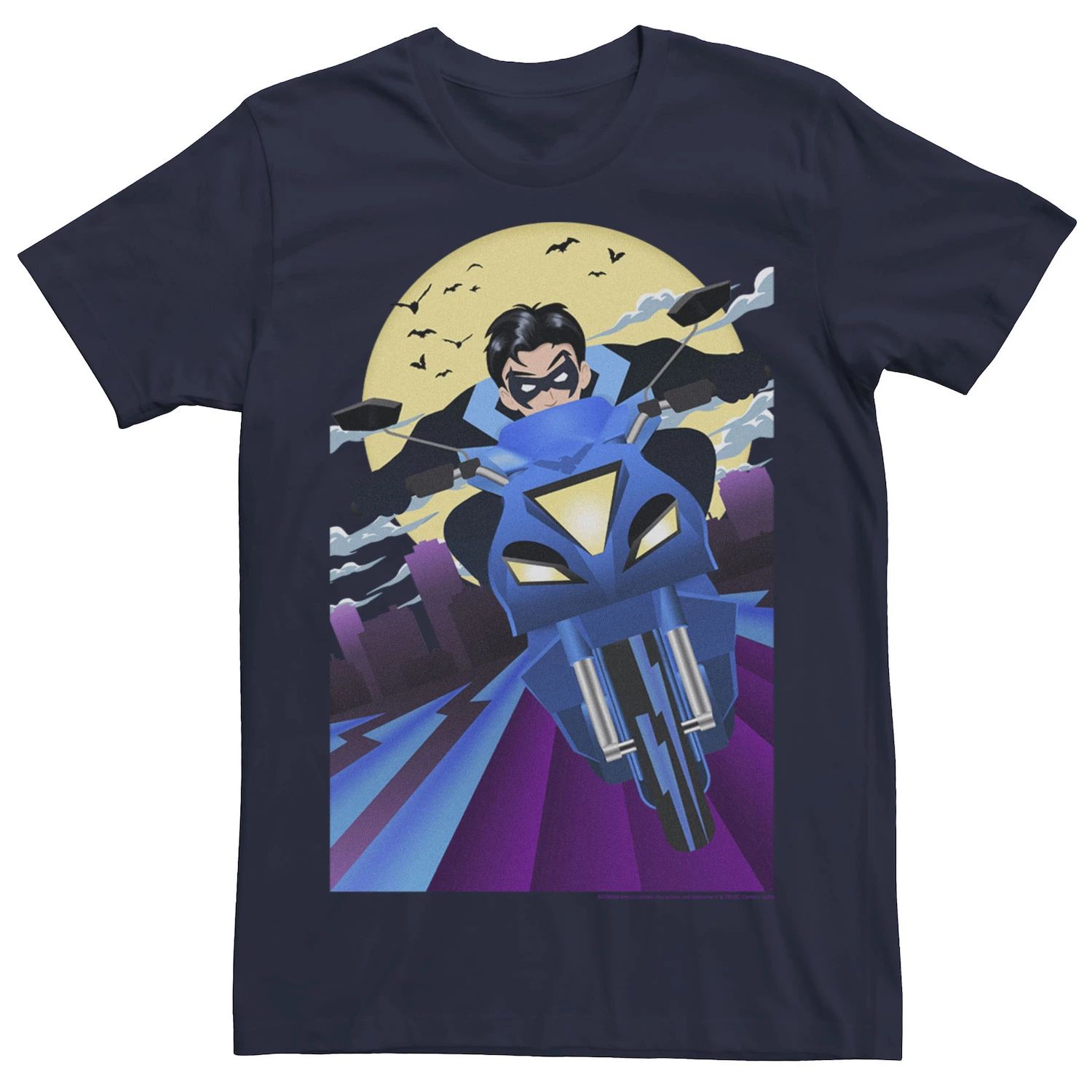 Мужская футболка с плакатом для мотоцикла DC Fandome Batman Nightwing Licensed Character