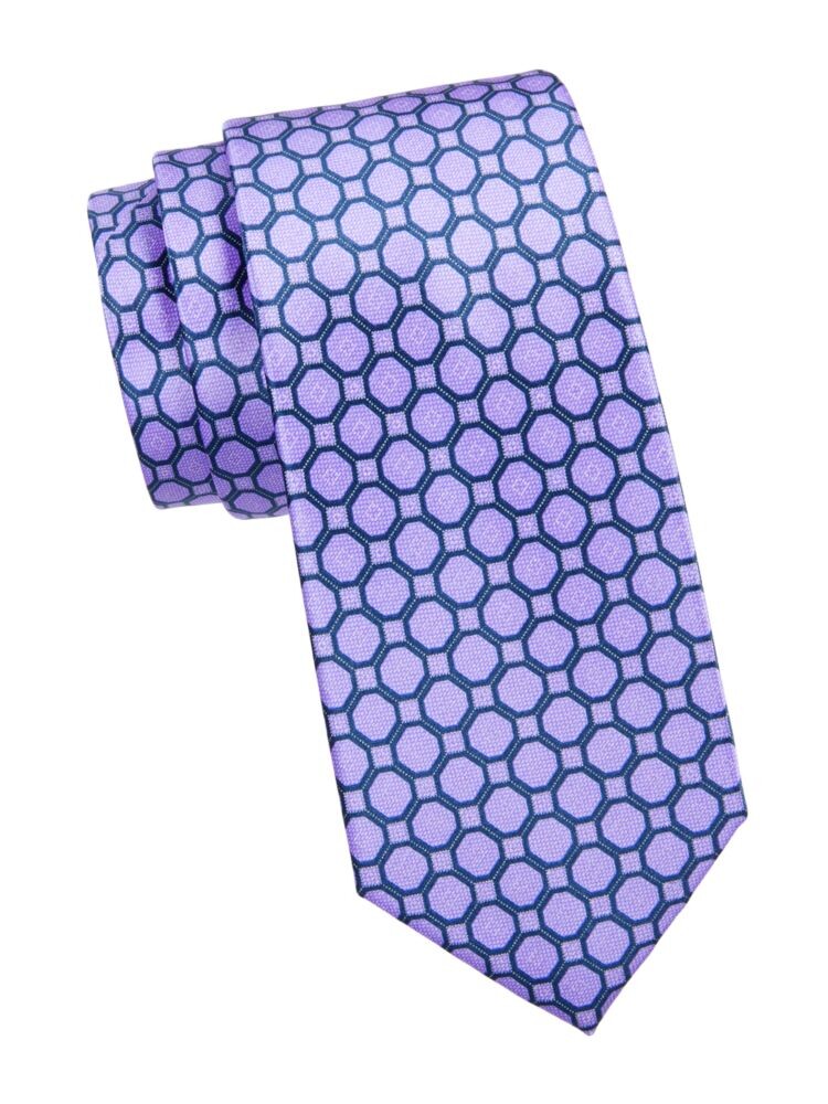 

Шелковый галстук с геометрическим принтом Brioni, цвет Blue Purple