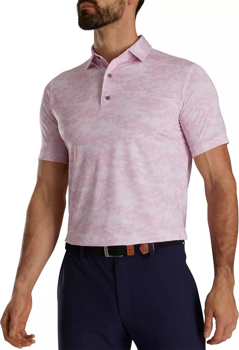 

Мужская футболка-поло для гольфа FootJoy Cloud Camo Lisle, розовый