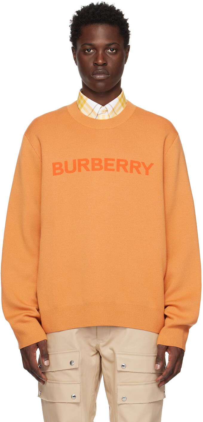 

Оранжевый свитер интарсии Burberry
