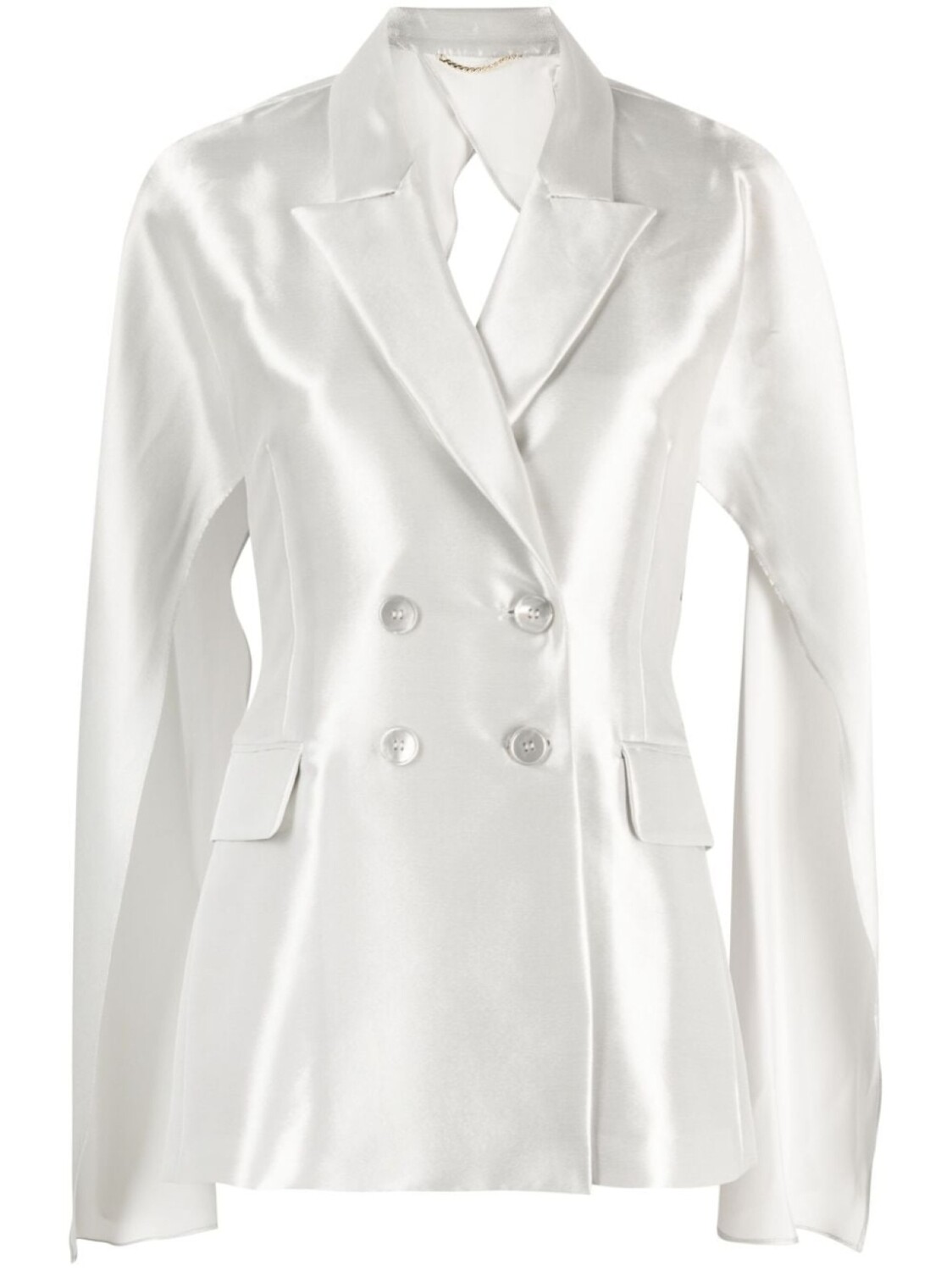 

Max Mara атласный двубортный блейзер, серый