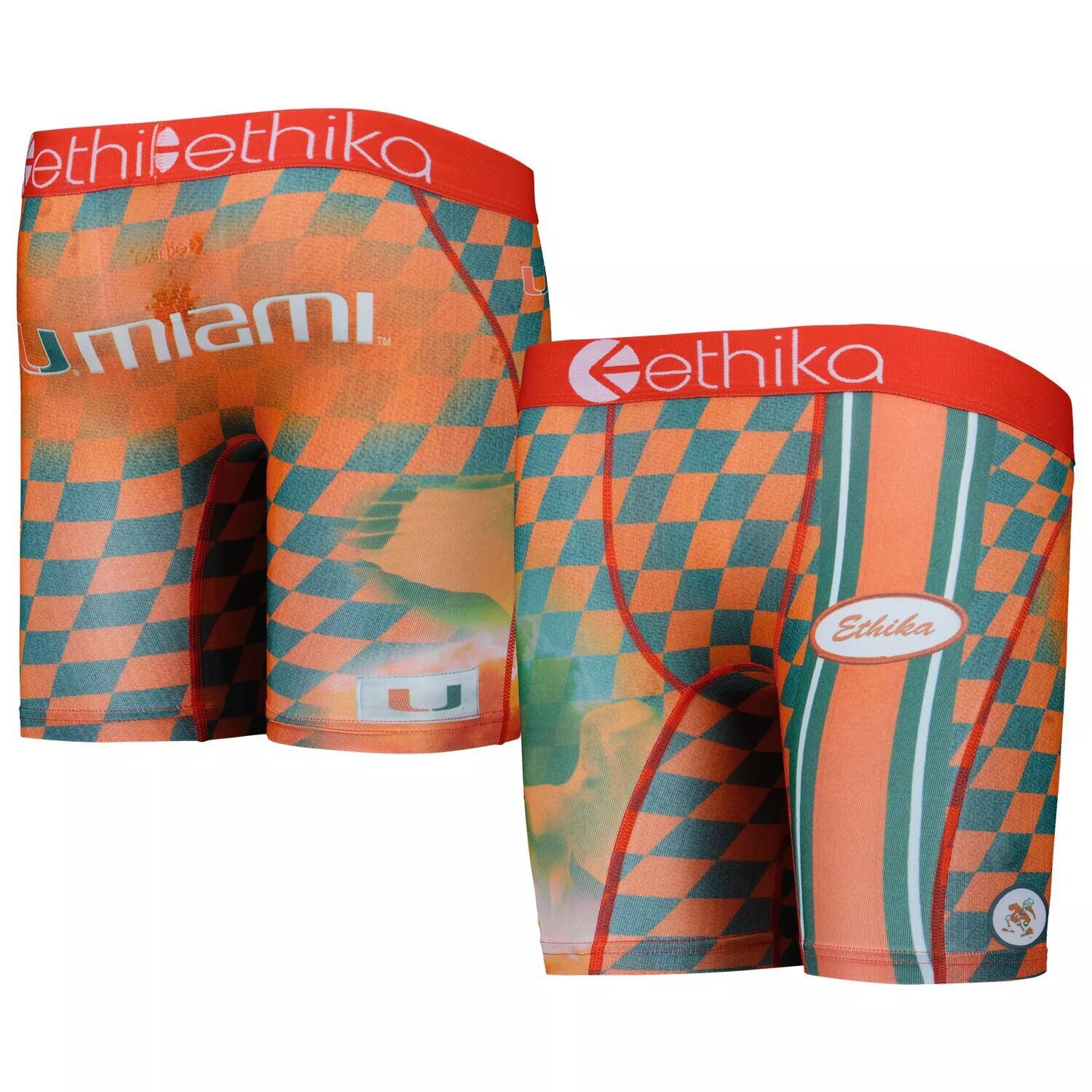 

Молодежные боксеры в шахматную клетку Ethika Orange Miami Hurricanes Podium Unbranded