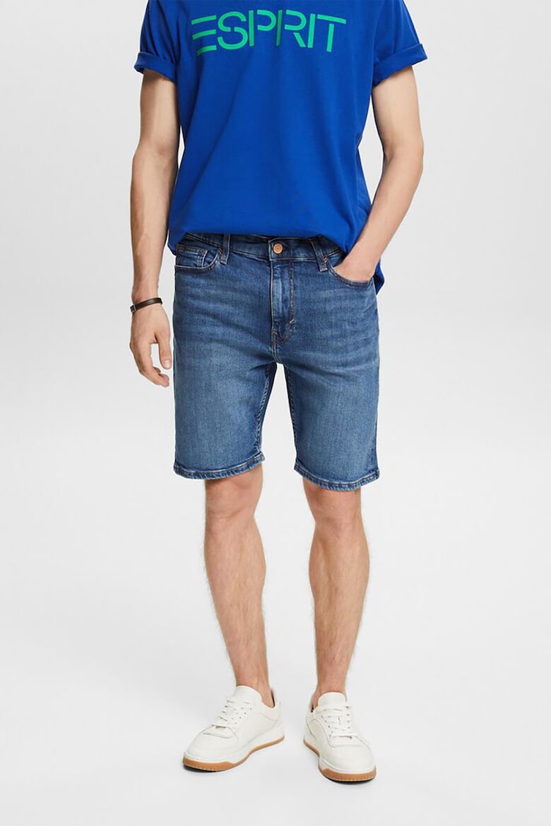 

Короткие прямые джинсовые брюки Esprit, синий
