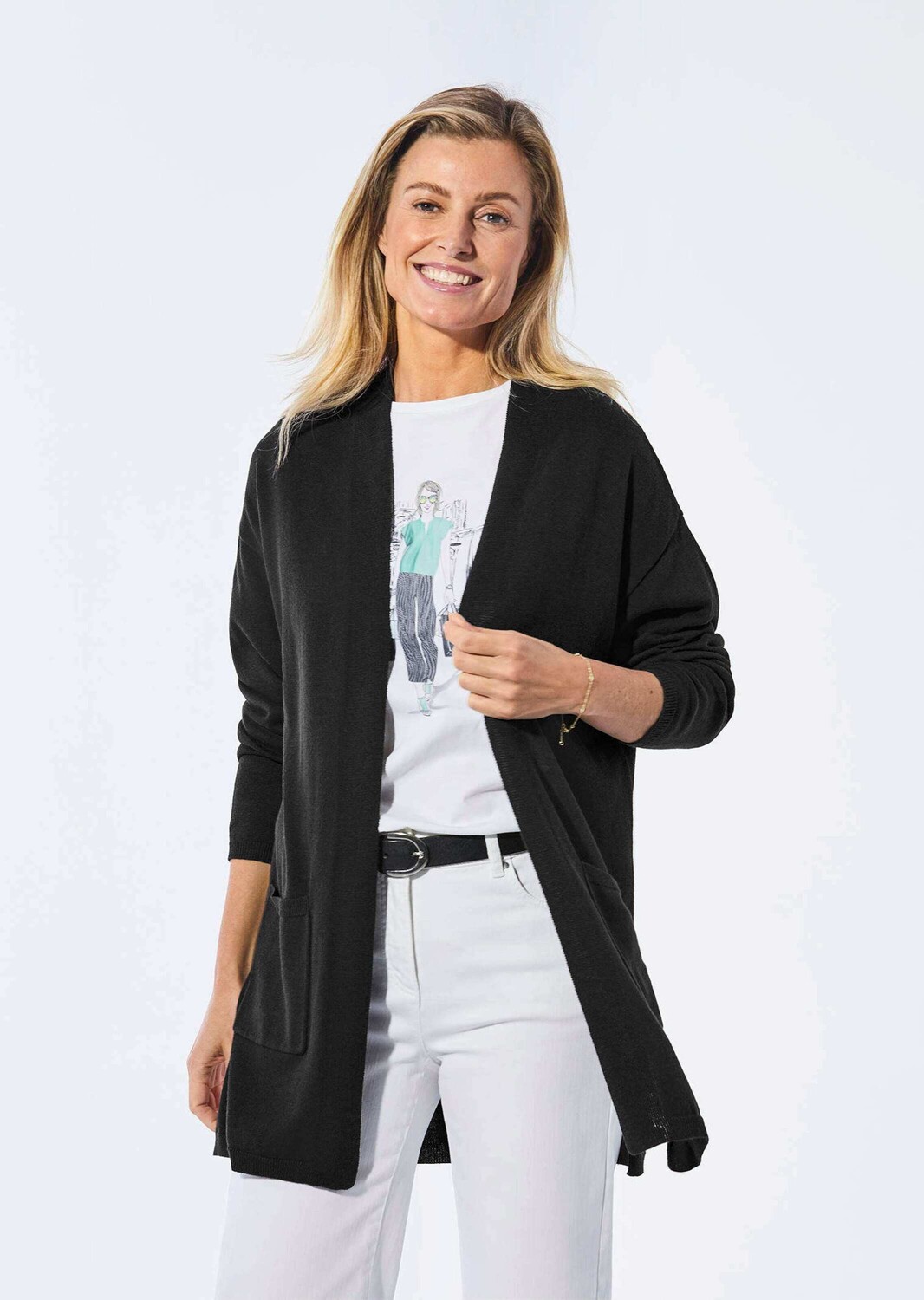 

Кардиган GOLDNER Longstrickjacke, черный