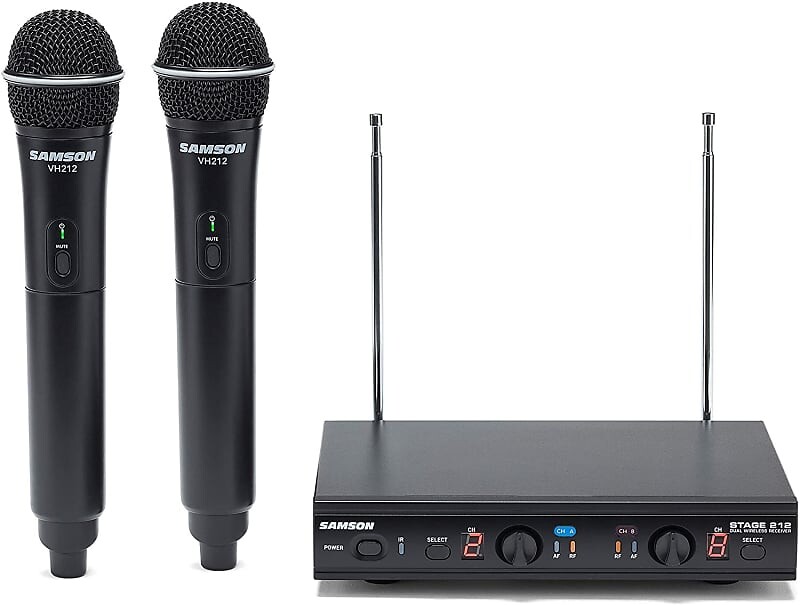 Микрофон Samson SWS212HH-E Stage 212 Dual Frequncy Wireless Handheld Microphone System - E Band (173-198 MHz) 75khz professional wireless microphone system dual handheld microphone 2 channels karaoke stage