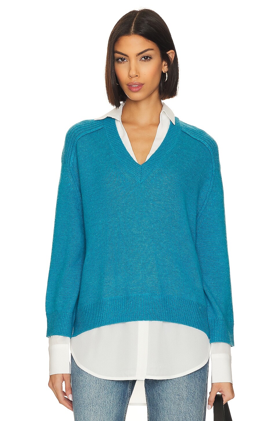 

Пуловер Brochu Walker V-neck Layered, цвет Laguna Melange