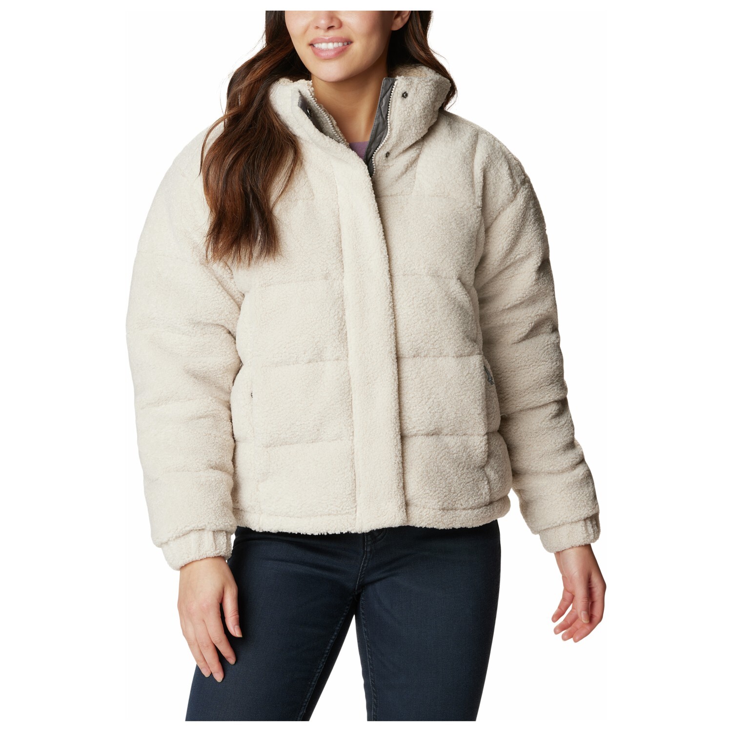 

Пуховик Columbia Women's Ruby Falls Novelty, цвет Dark Stone Doodle Sherpa