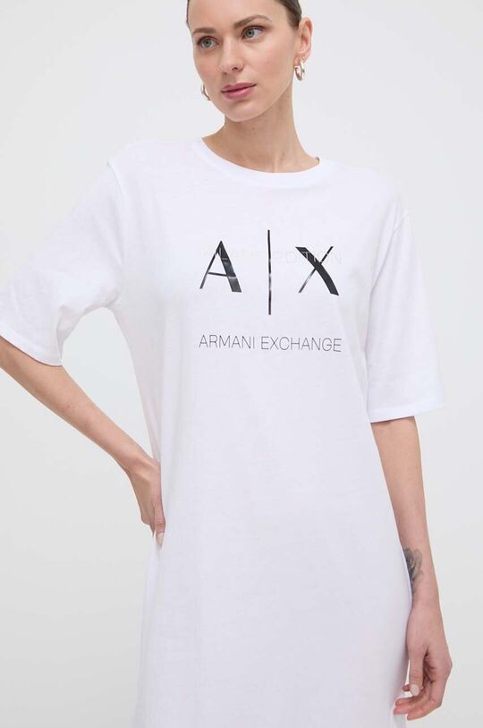 

Хлопковое платье Armani Exchange, белый
