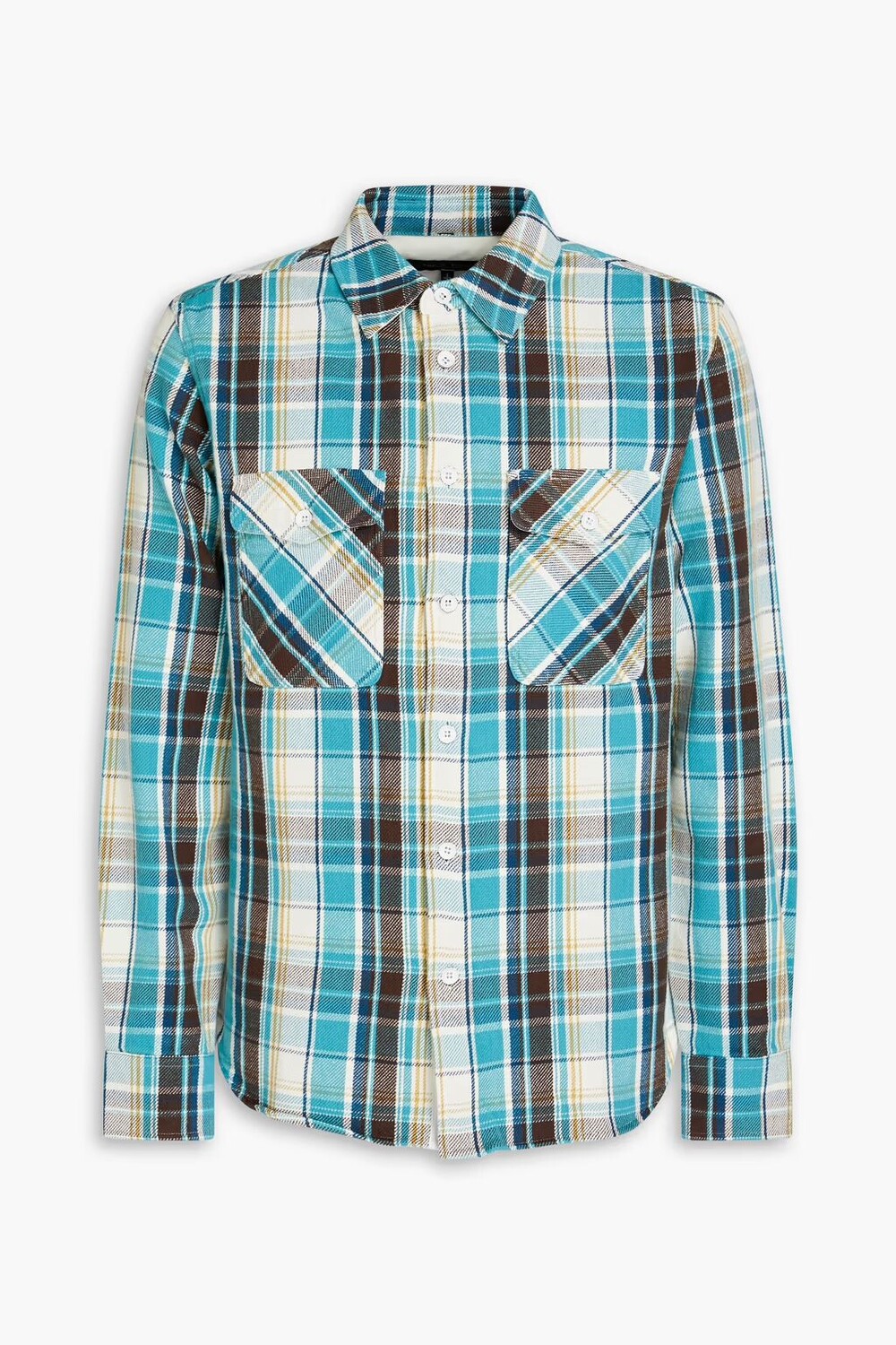 

Рубашка Jack в клетку из хлопковой фланели Rag & Bone, бирюзовый