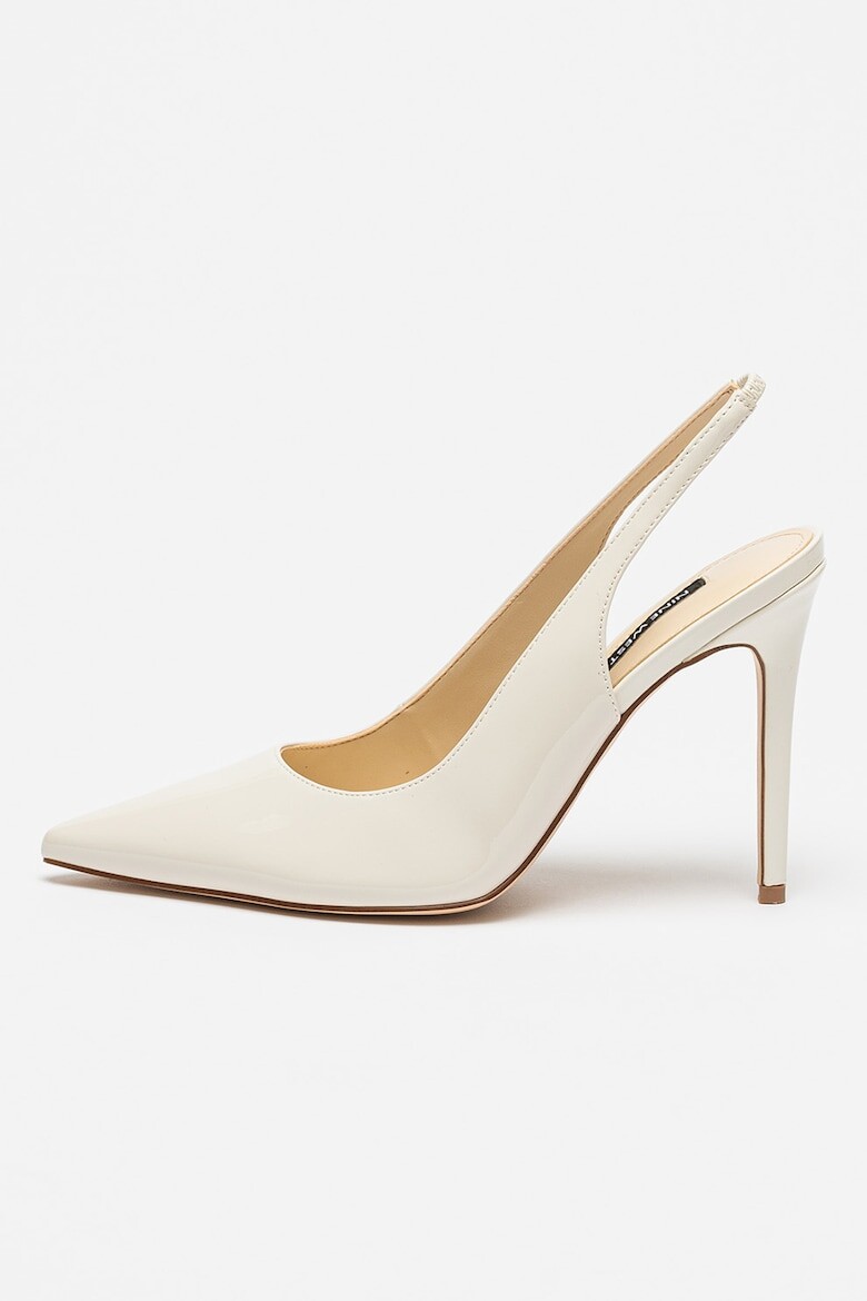 

Лакированные туфли на открытом каблуке с перьями Nine West, бежевый