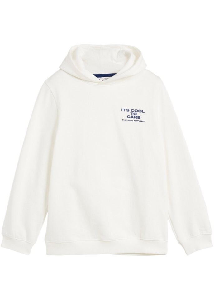 

Детская толстовка с капюшоном из натурального хлопка Bpc Bonprix Collection, белый