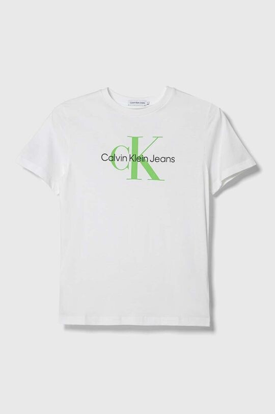 

Детская хлопковая футболка Calvin Klein Jeans, белый