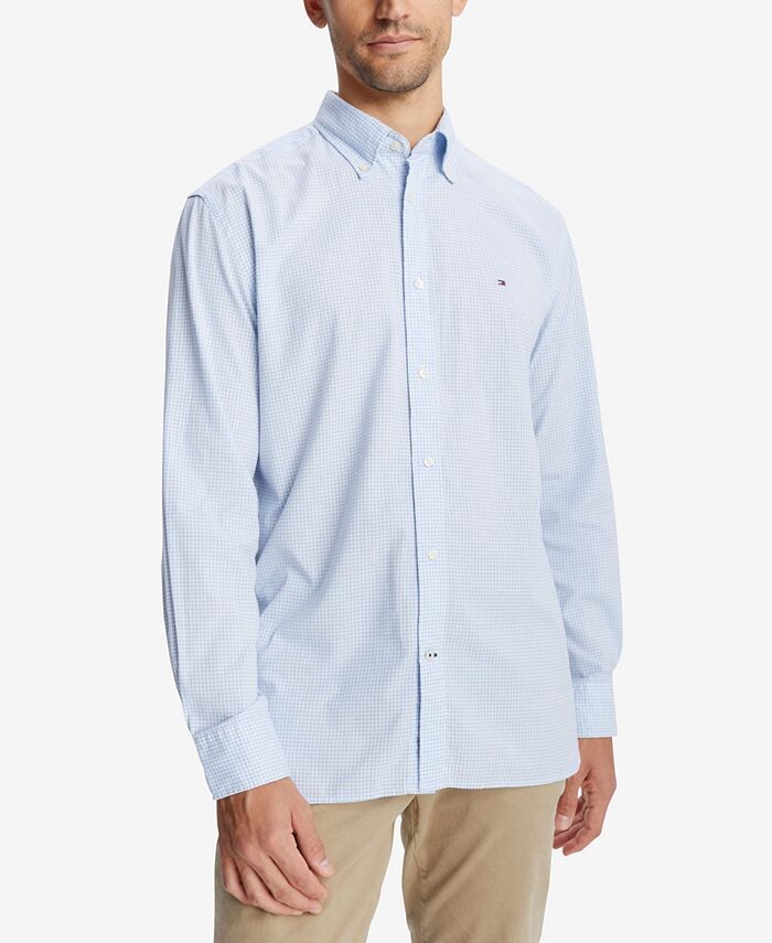 

Мужская рубашка в клетку классического кроя Flex Tommy Hilfiger, синий