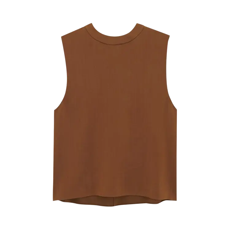 

Топ Saint Laurent Crepe 'Oak Brown', коричневый