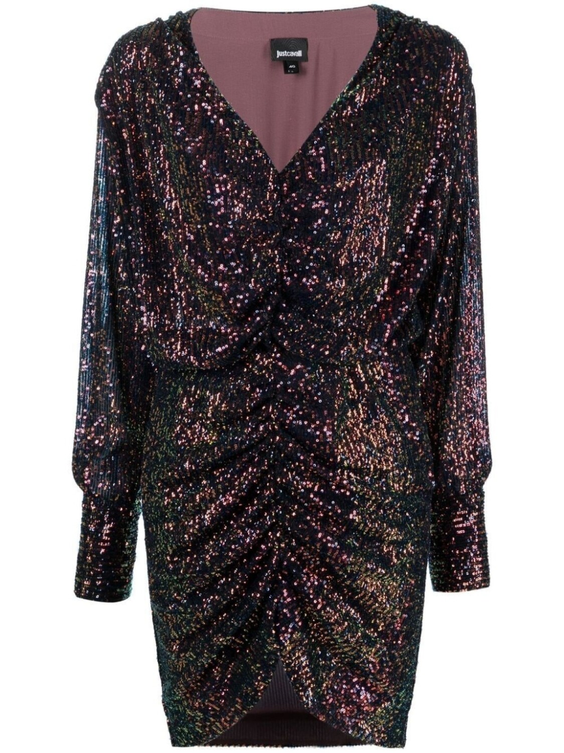 

Just Cavalli платье мини со сборками и пайетками, синий