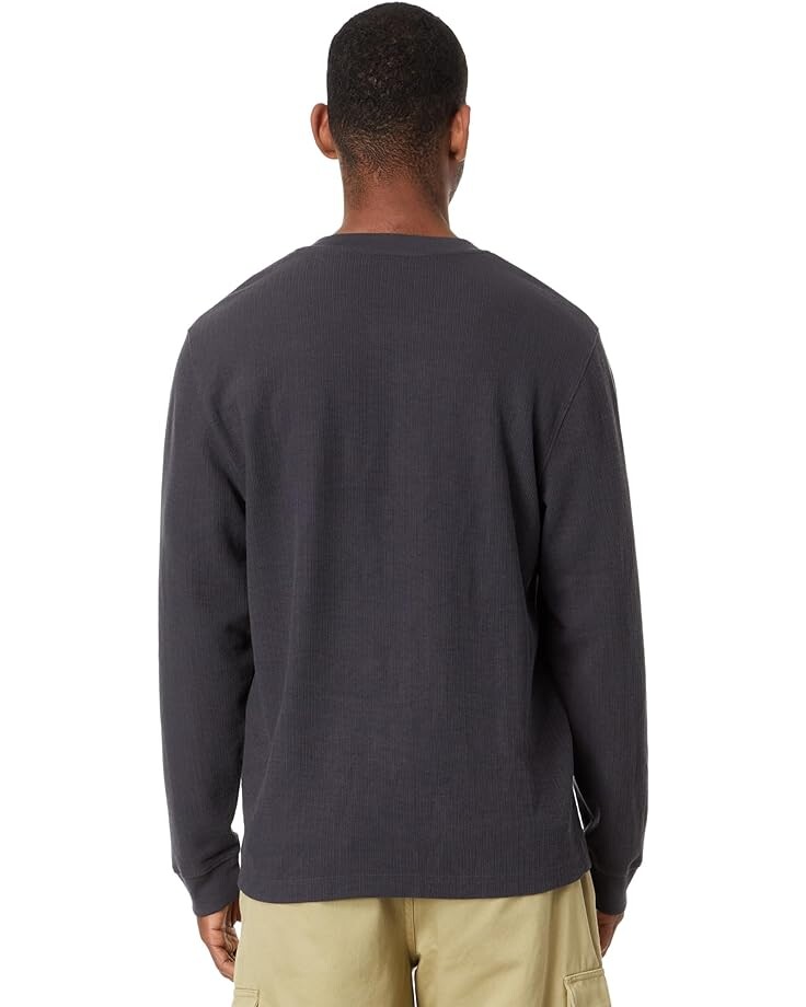

Футболка Madewell Textured Long-Sleeve Henley Tee, цвет Cool Obsidian