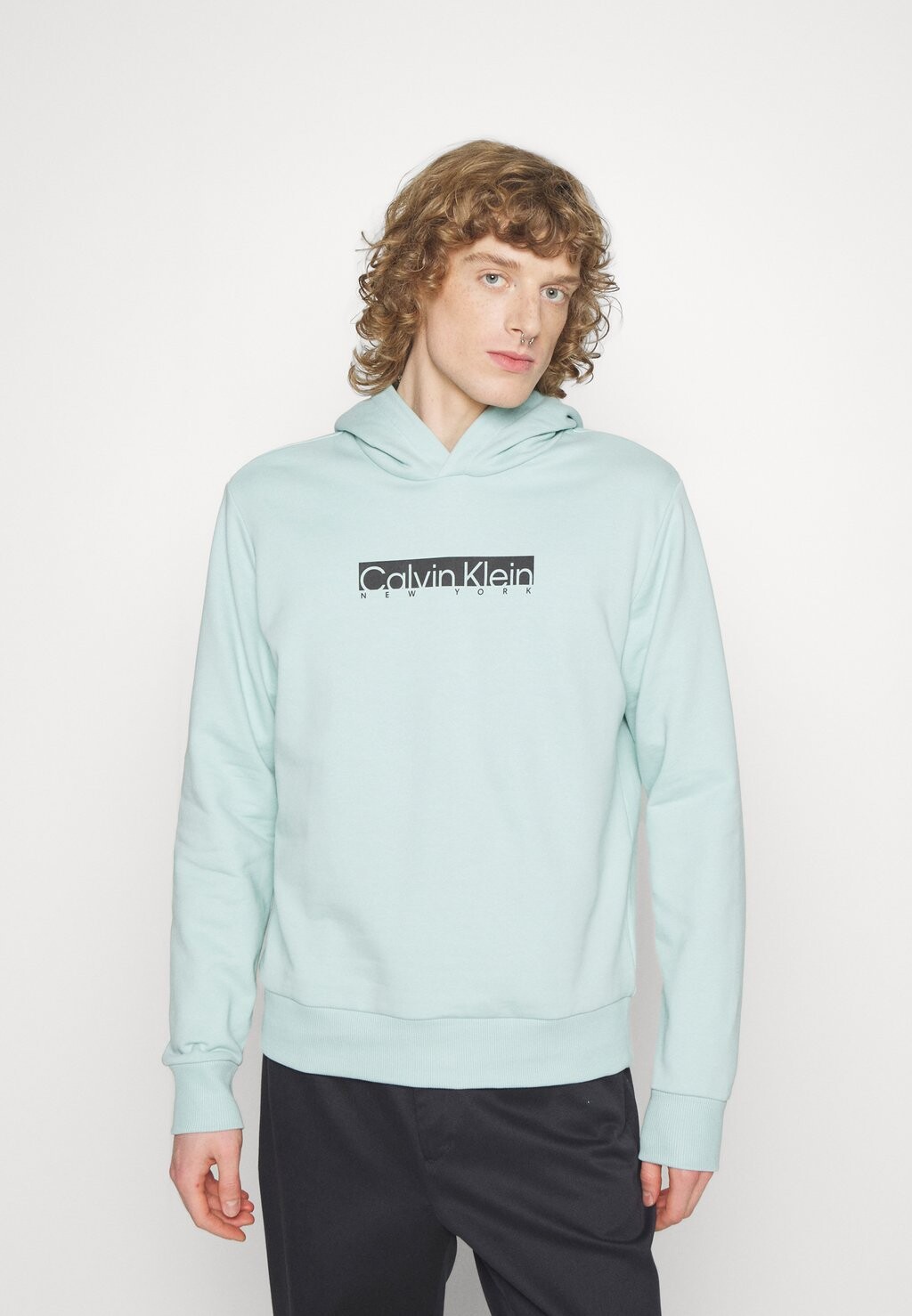 

Толстовка Calvin Klein New York Box Logo, светло-голубой, Серый