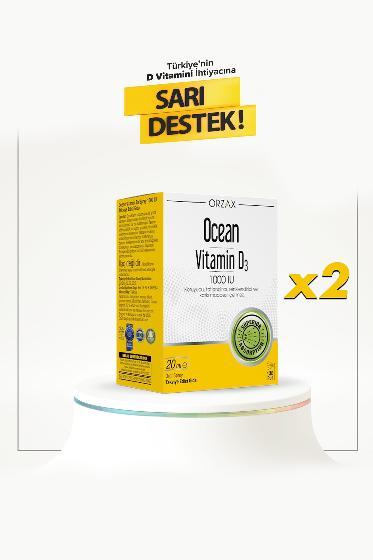 

Ocean Vitamin D3 1000 МЕ 20 мл спрей 2 шт.