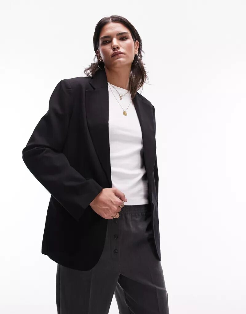 

Черный блейзер из джерси с понте Topshop
