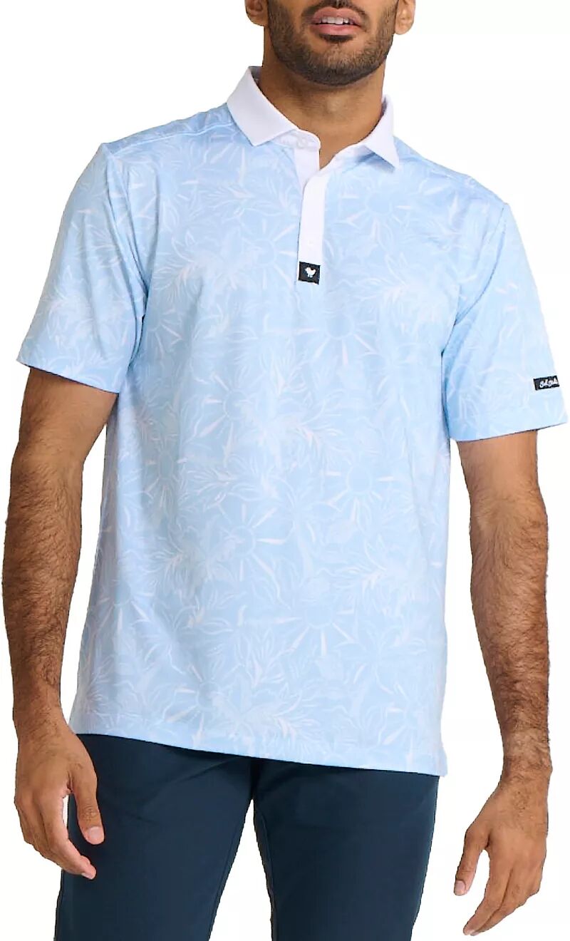 цена Мужская футболка-поло для гольфа с синим принтом Bad Birdie