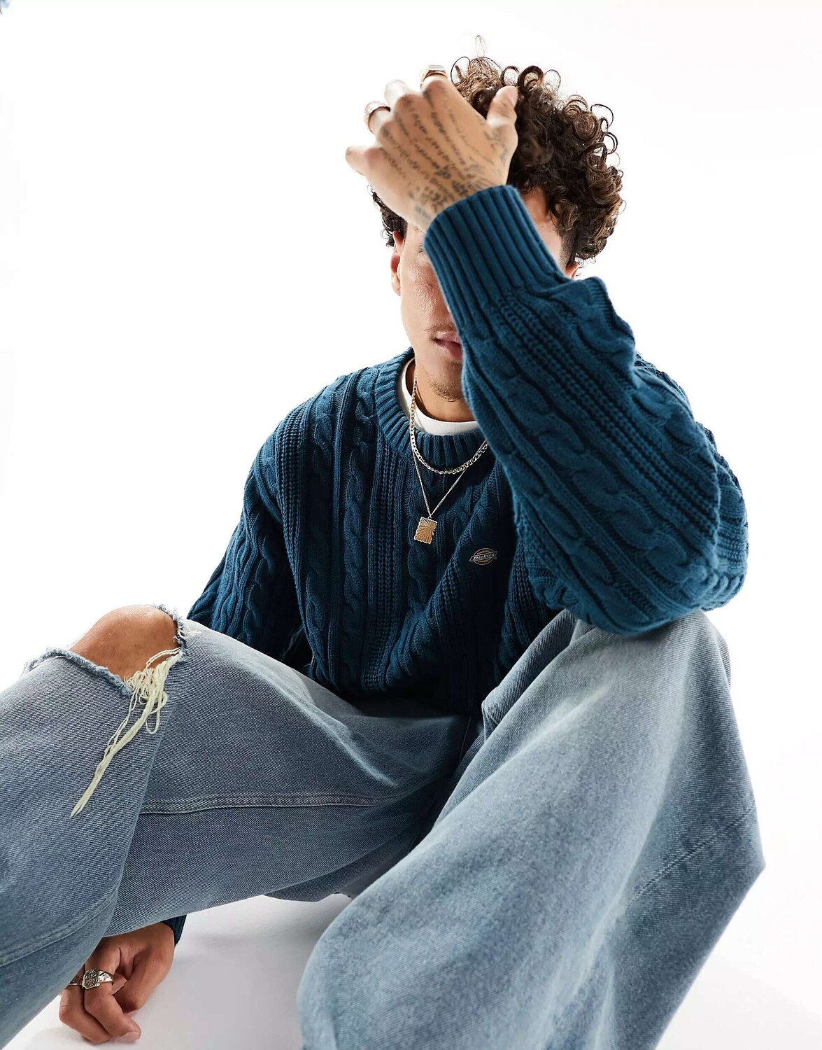 

Синий джемпер вязанной вязки Dickies mullinville