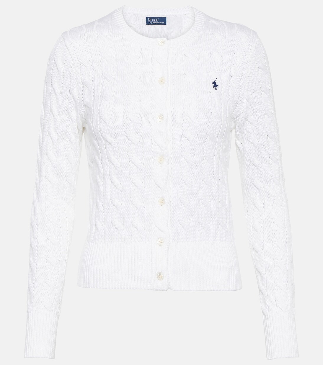 

Хлопковый кардиган косой вязки Polo Ralph Lauren, белый