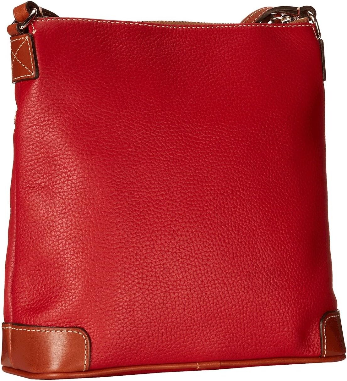 

Кожаная сумка через плечо Pebble Dooney & Bourke, цвет Red w/ Tan Trim