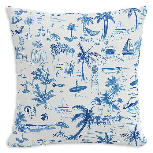 

Подушка для улицы The Beach Toile темно-синего цвета, 18 x 18 дюймов Cloth & Company, цвет Blue