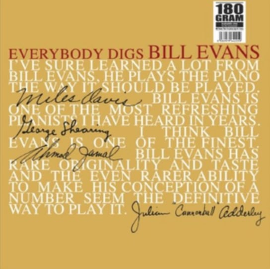 Виниловая пластинка Bill Evans Trio - Everybody Digs Bill Evans evans bill виниловая пластинка evans bill moon beams