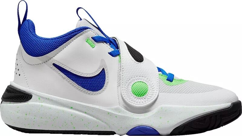 

Детские кроссовки Nike для начальной школы Team Hustle D11, белый/синий