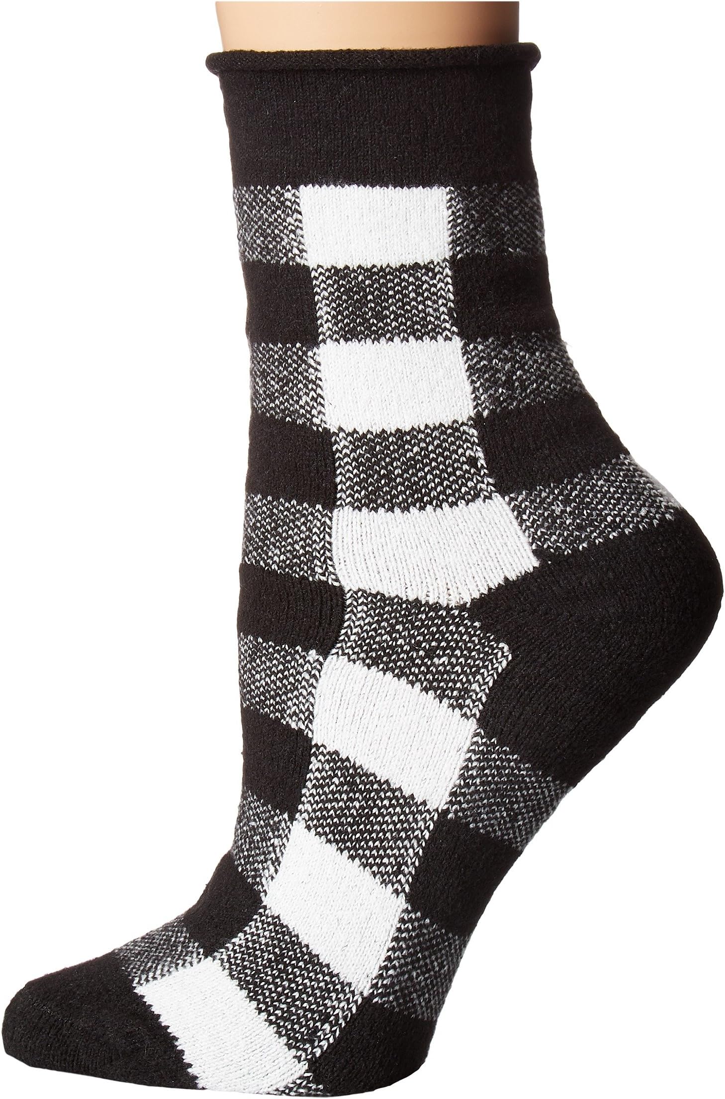 Тонкие флисовые носки Plush, цвет Black/White Plaid цена и фото