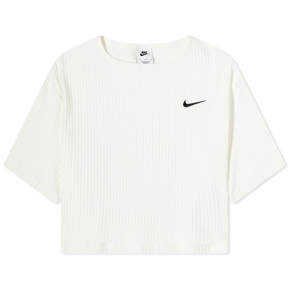 

Топ из джерси в рубчик Nike, черный